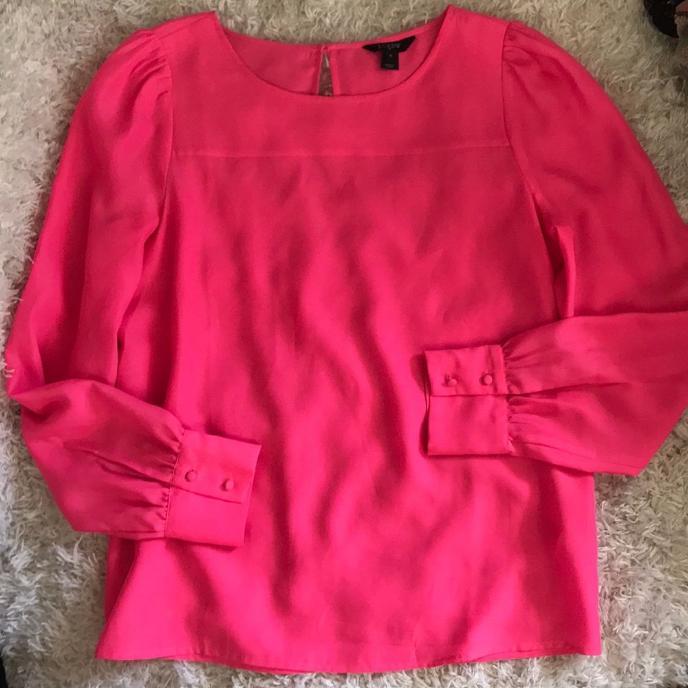 Bright pink JCrew blouse